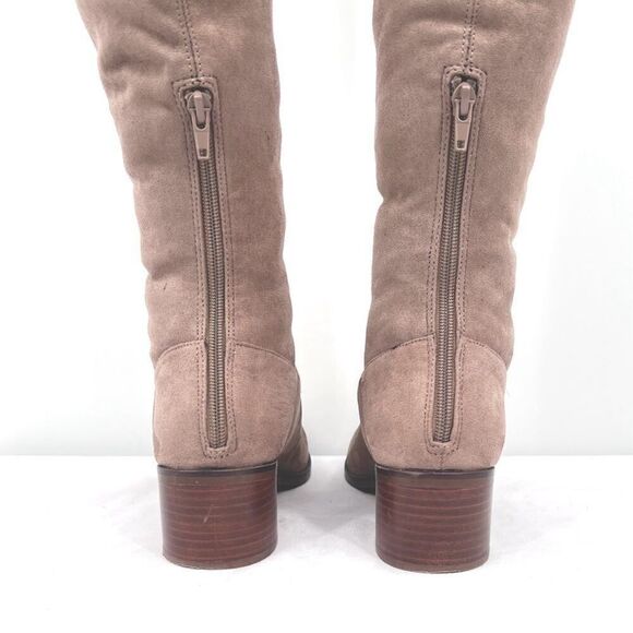 Steve Madden Gabbie Tan Vegan Suede Stretch Over The Knee Block Heel Boots 7.5 - Picture 11 of 13